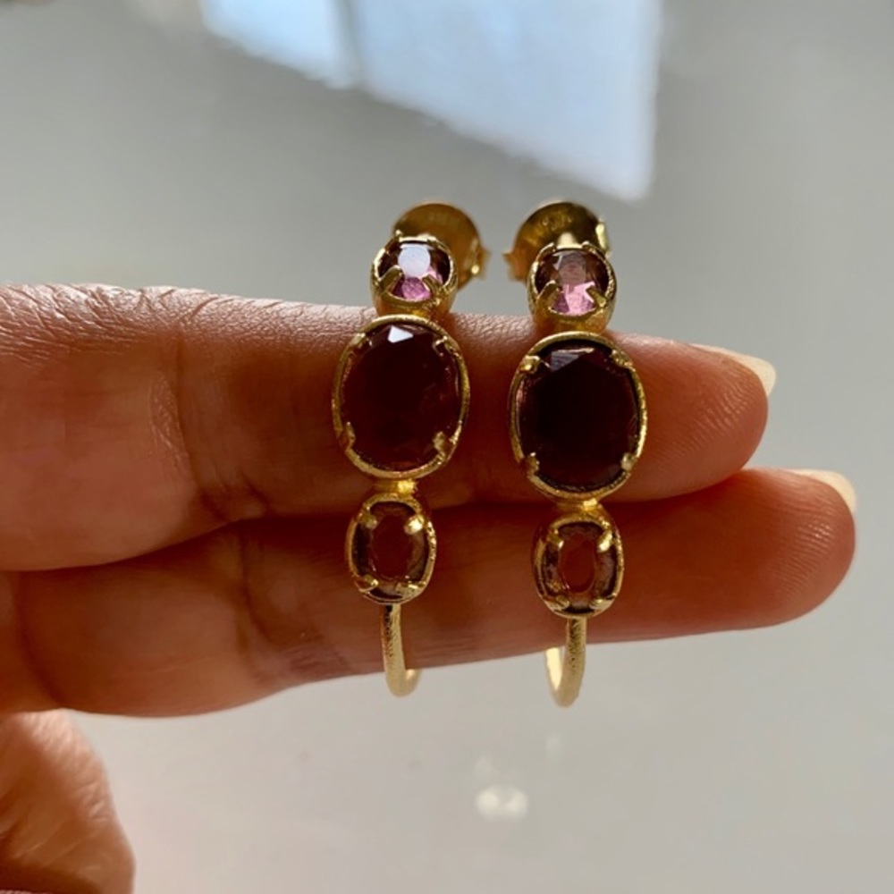 Rivka Friedman 18K Gold Raspberry Hoop Earrings - Picture 4 of 7